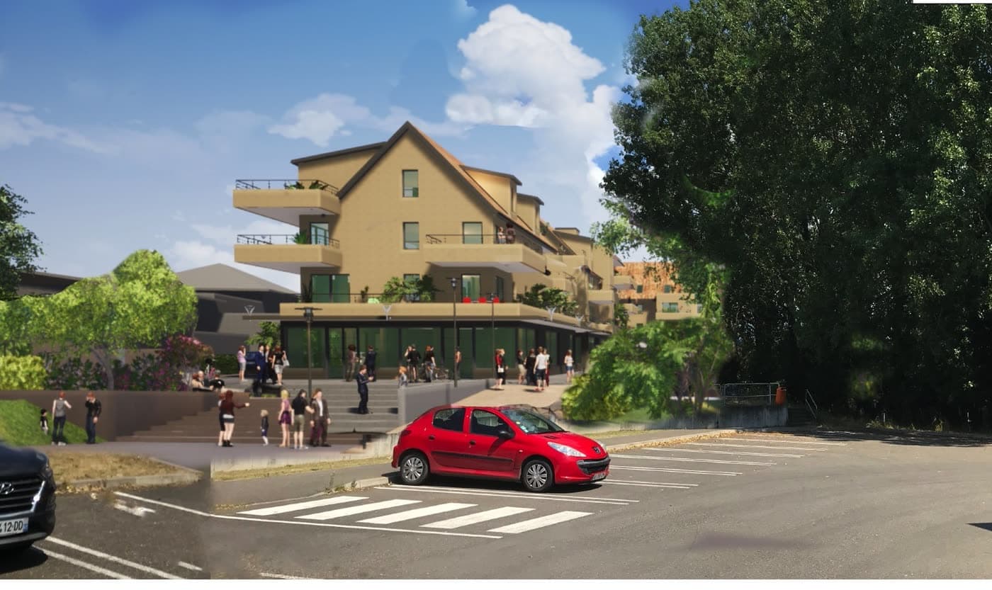 Insertion du projet dans la rue, image de synthèse